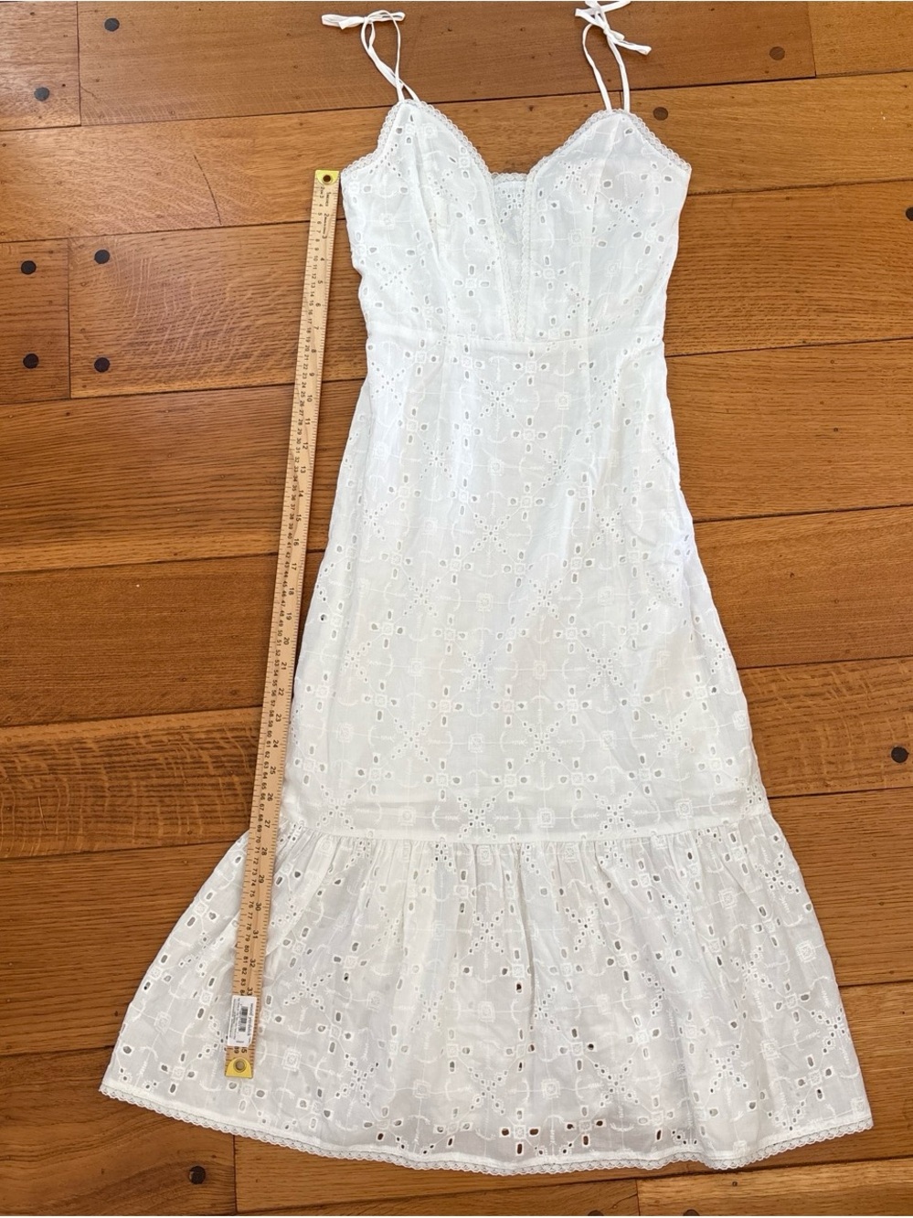 PAIGE White Eyelet Dress with Lace Trim - Picture 4 of 10